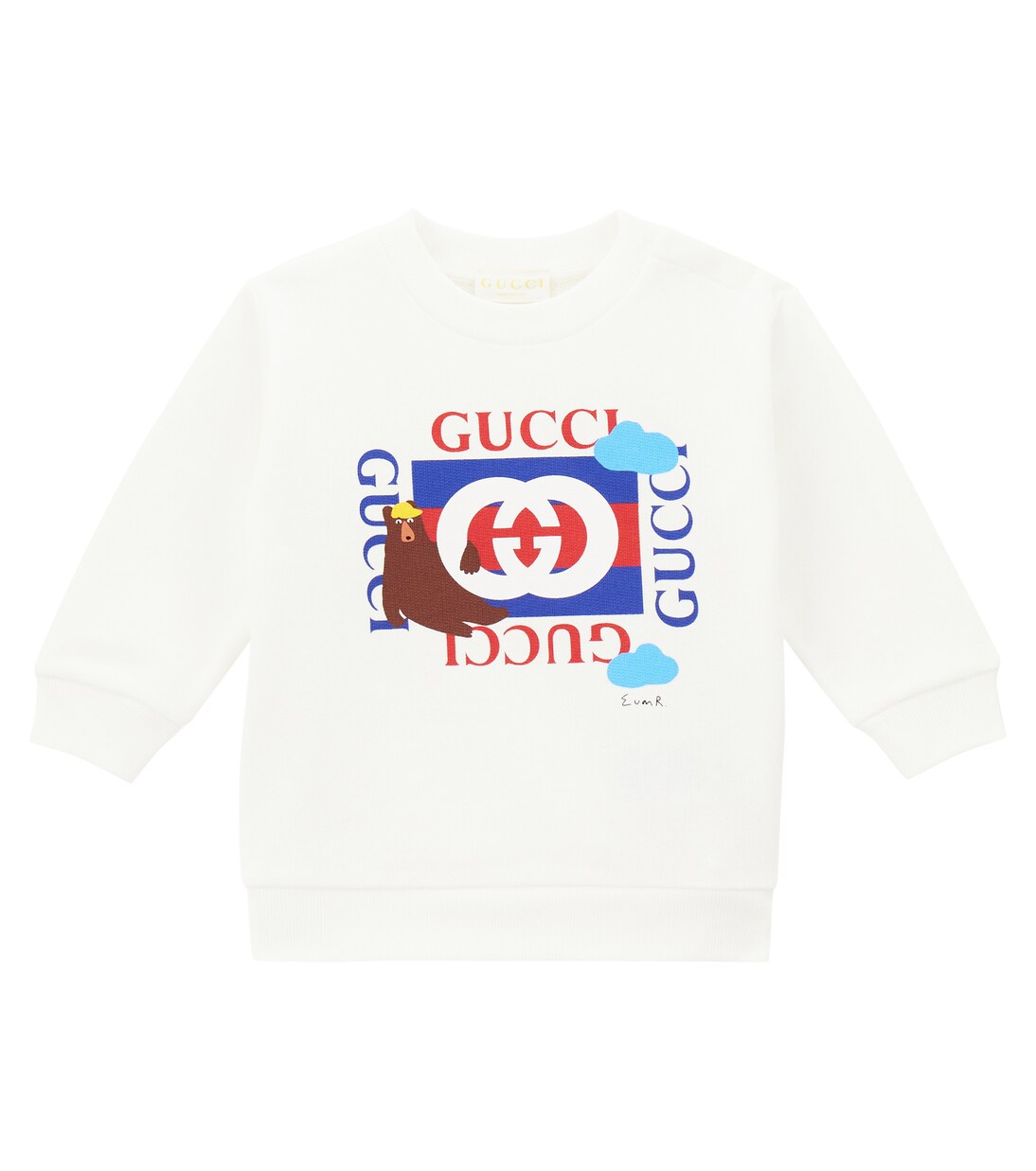 x Euan Roberts baby cotton fleece sweatshirt | Gucci Kids
