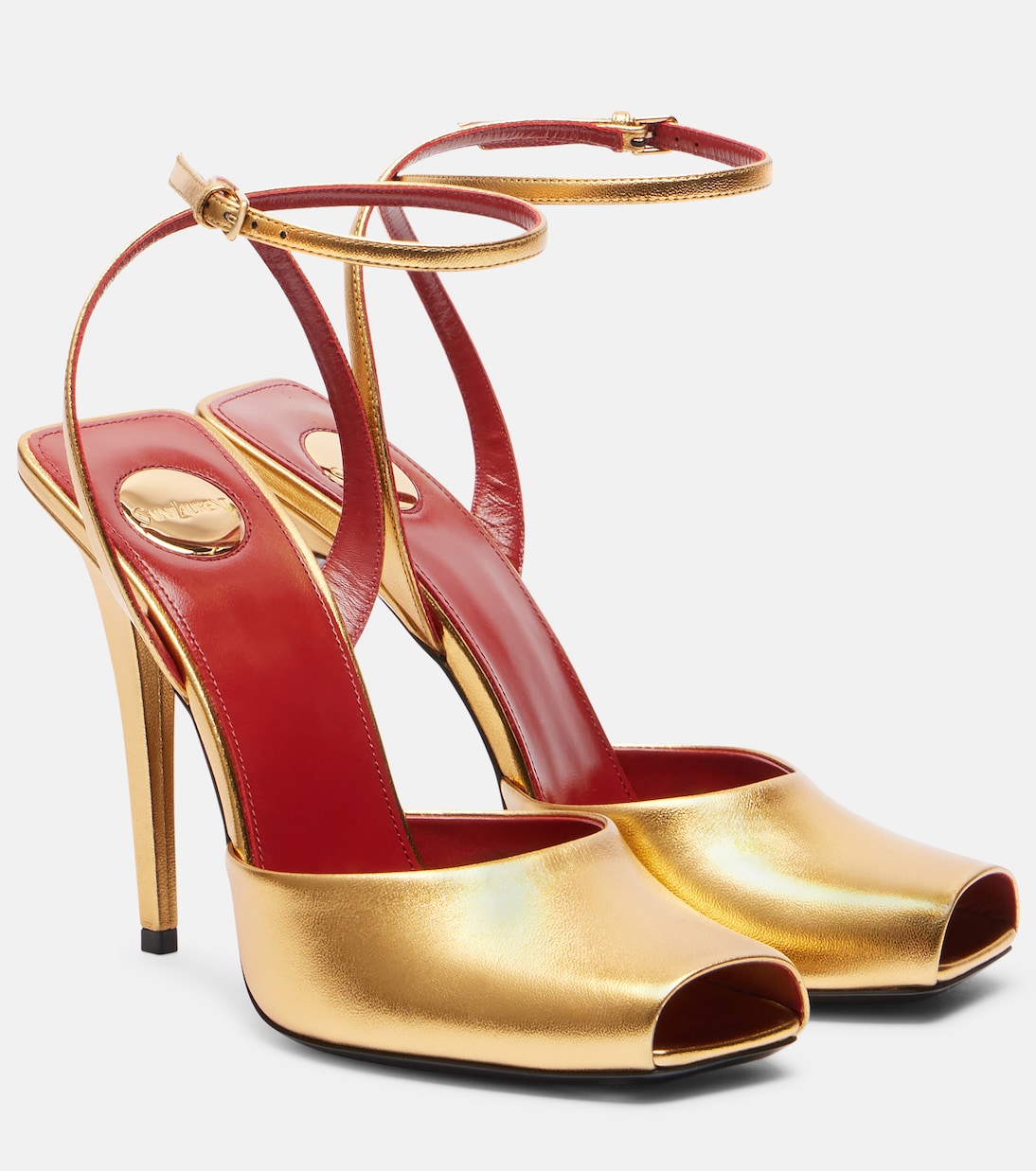 Sandali La Scandale 110 in pelle metallizzata | Saint Laurent