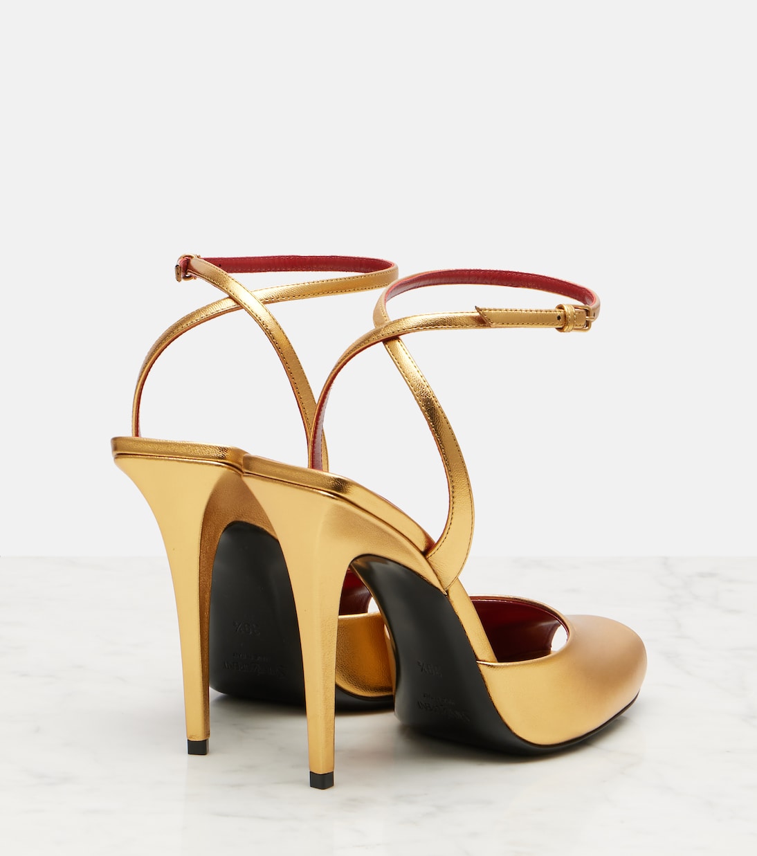 Sandali La Scandale 110 in pelle metallizzata | Saint Laurent