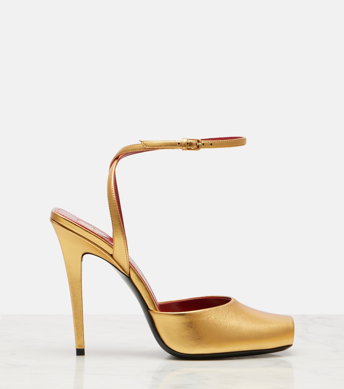 Sandali La Scandale 110 in pelle metallizzata | Saint Laurent