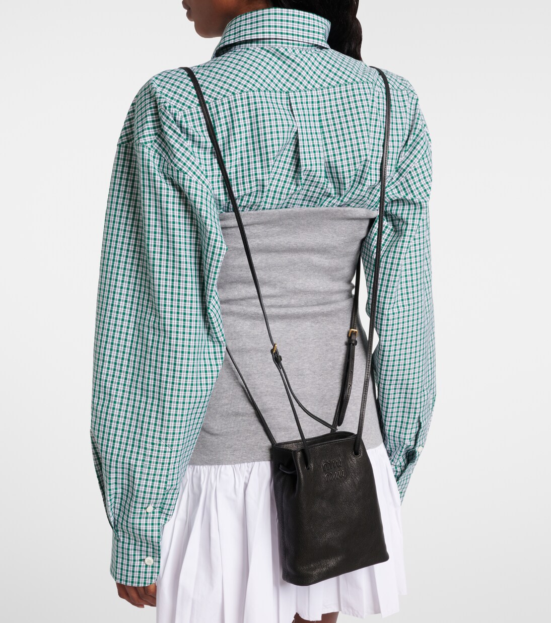 Logo leather crossbody bag | Miu Miu