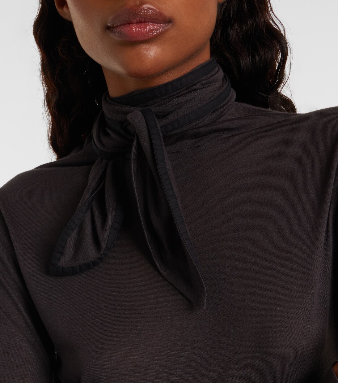Tie-neck jersey top | Lemaire