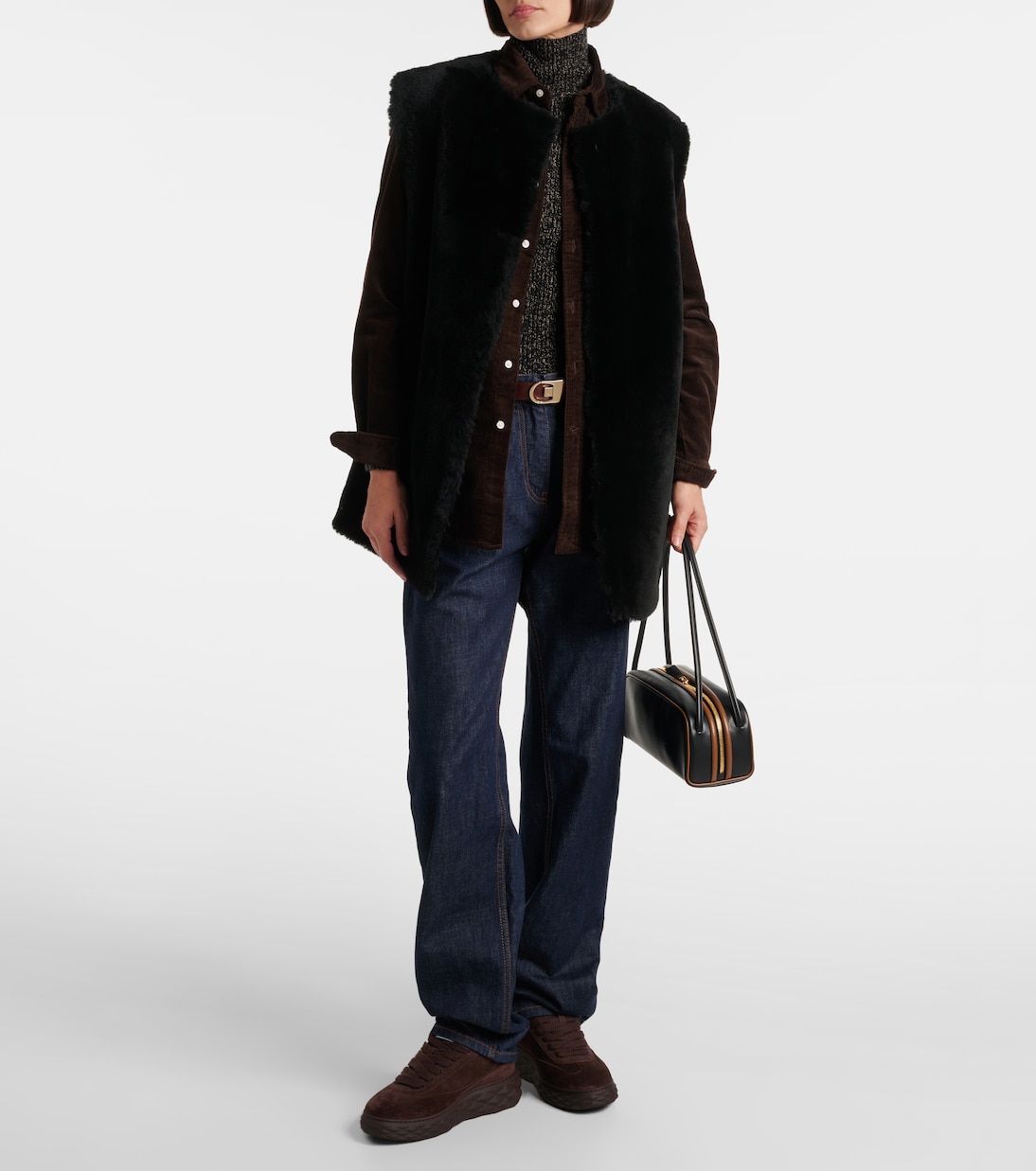 Baskets Diamond Maxi en daim et shearling | Jimmy Choo