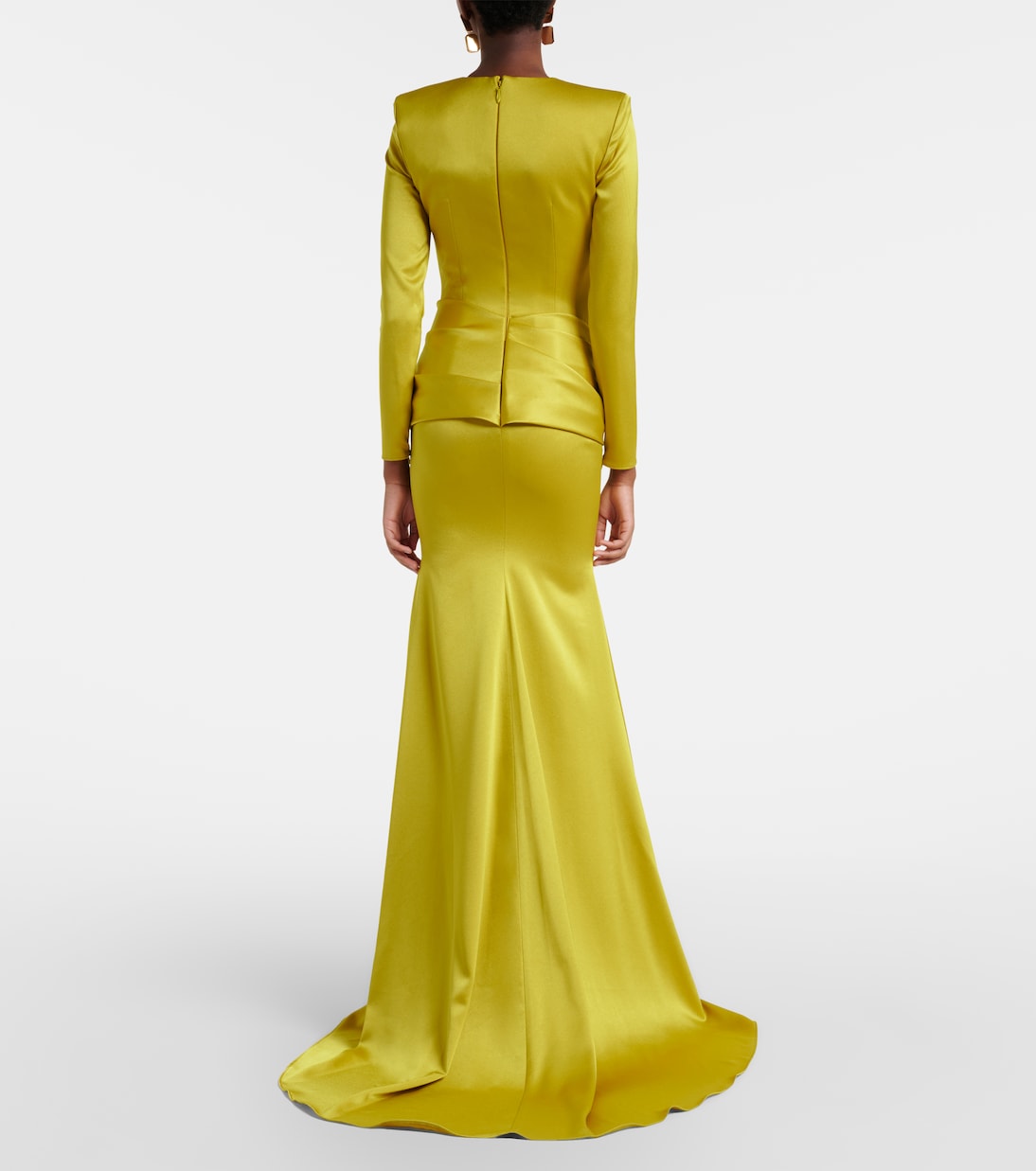 Draped sash satin crêpe gown | Alex Perry