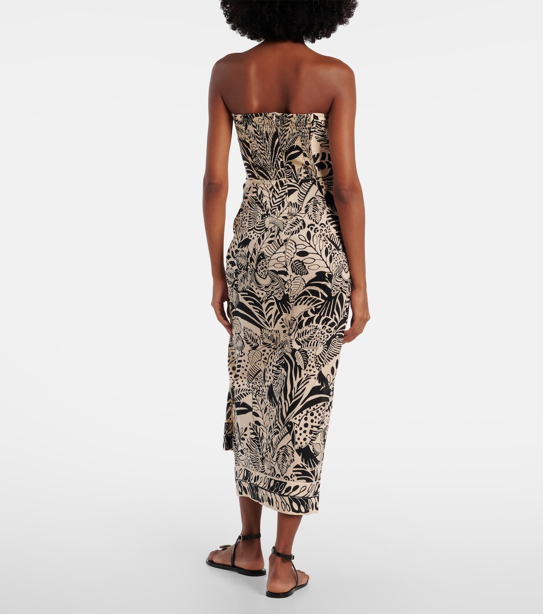 Robe midi Collina imprimée en coton | Poupette St Barth