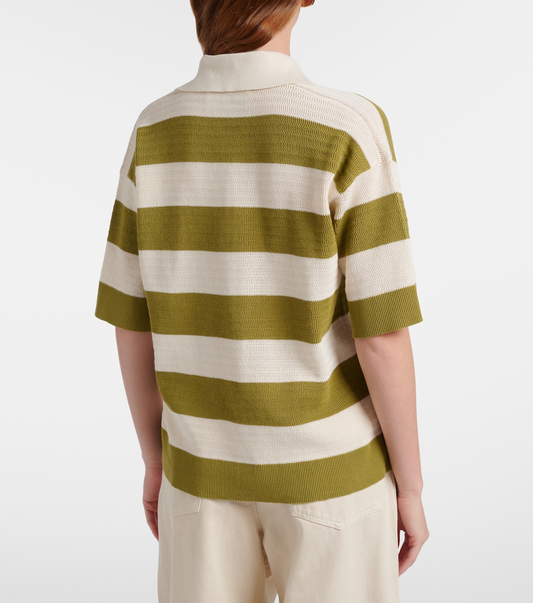 Ami de Cœur striped cotton polo shirt | Ami Paris
