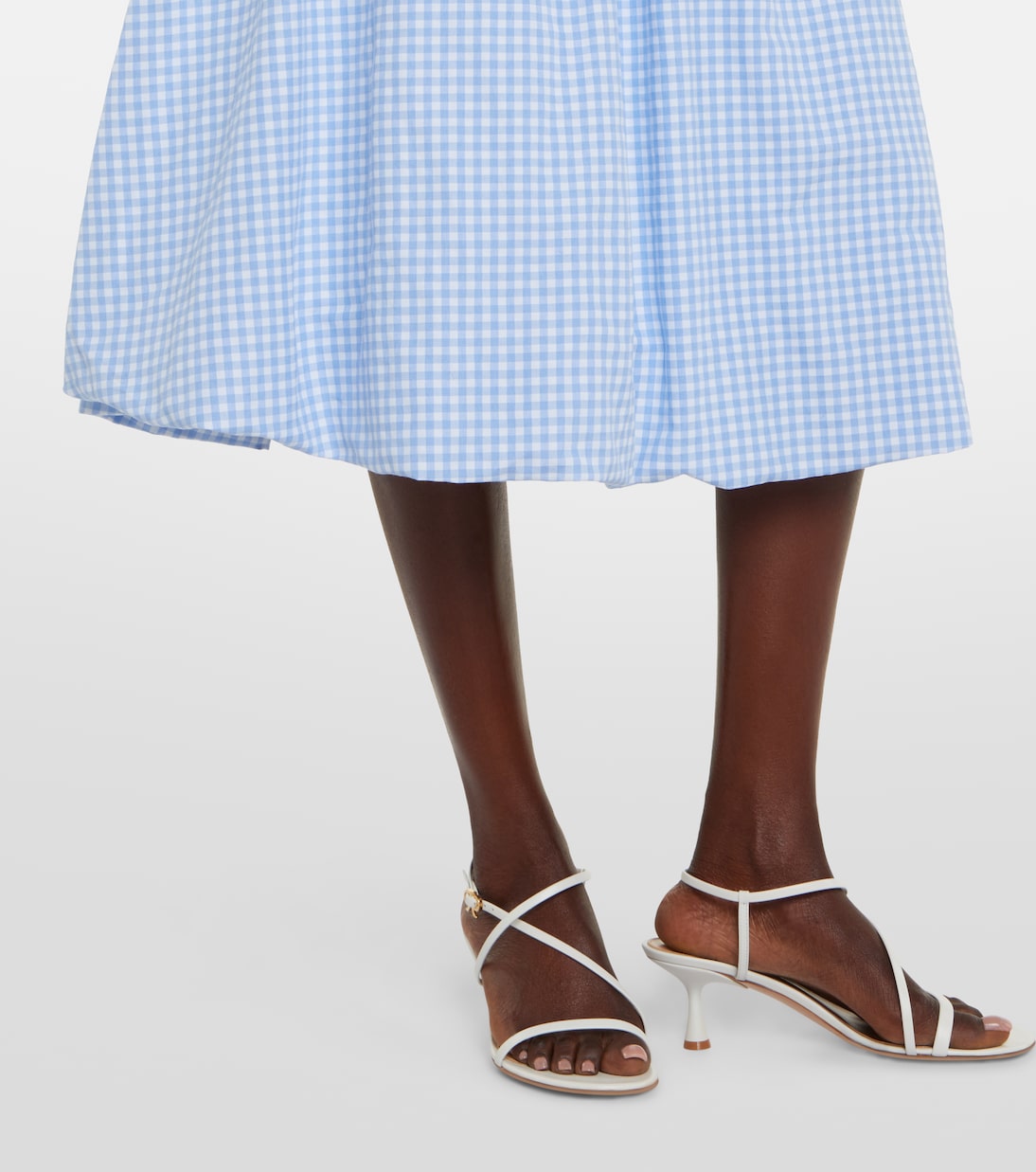 Gonna midi Alba in popeline di cotone a quadri | Bananhot