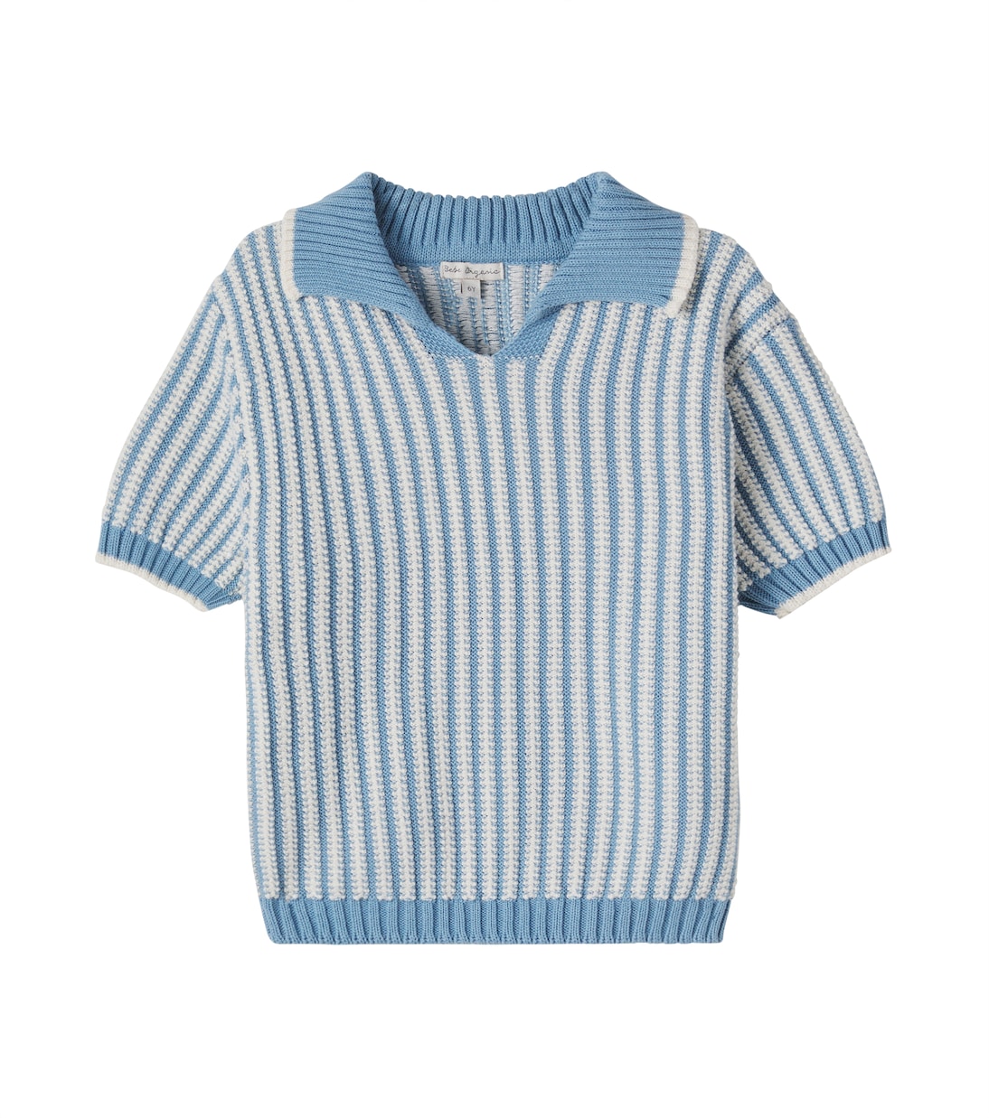 Theodore crochet striped cotton polo shirt | Bebe Organic