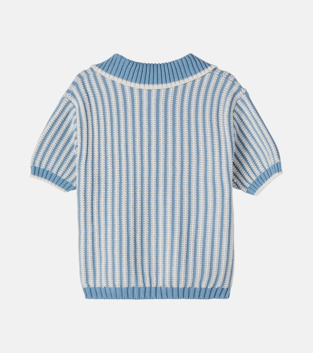 Theodore crochet striped cotton polo shirt | Bebe Organic