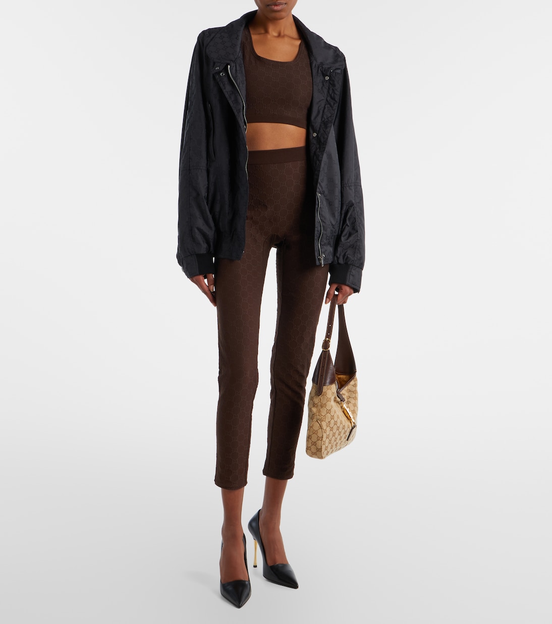 GG jersey jacquard sports bra | Gucci