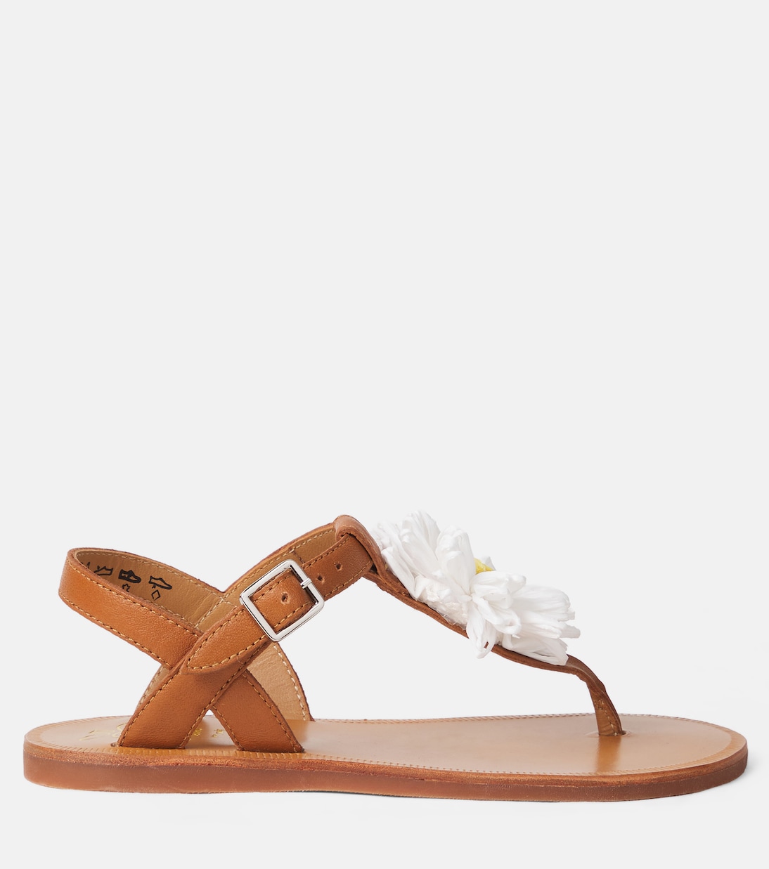 Sandales à entre-doigts Plagette en cuir | Pom d'Api