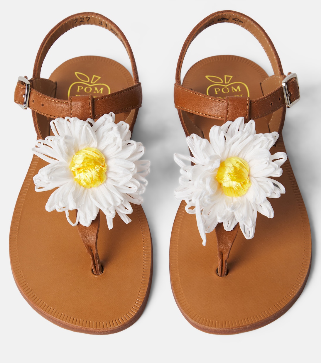 Sandales à entre-doigts Plagette en cuir | Pom d'Api