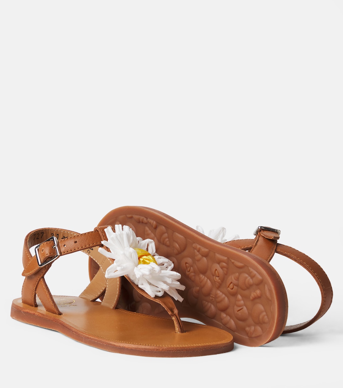 Sandales à entre-doigts Plagette en cuir | Pom d'Api