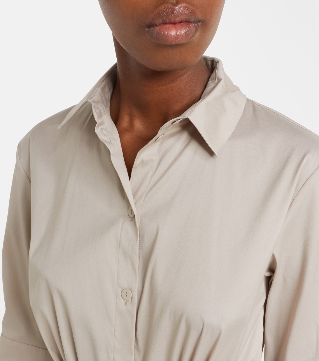 Cognac cotton-blend midi dress | Max Mara