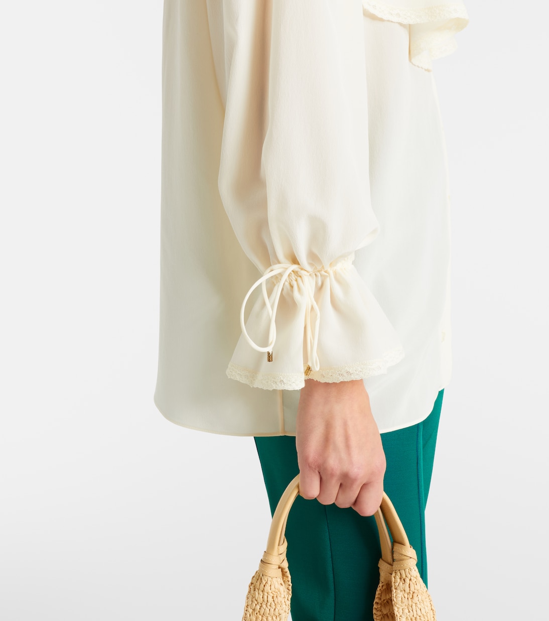 Top aus Seide mit Spitze | Chloé