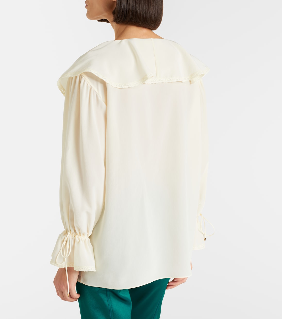 Top aus Seide mit Spitze | Chloé