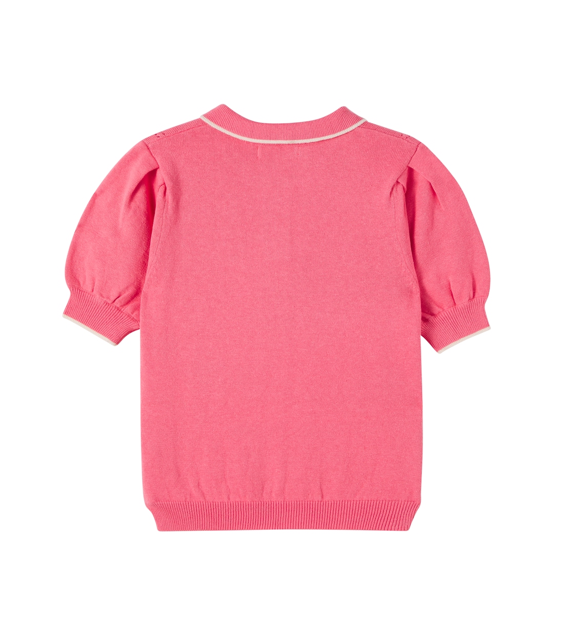 Floral-appliqué embroidered polo sweater | C'era Una Volta