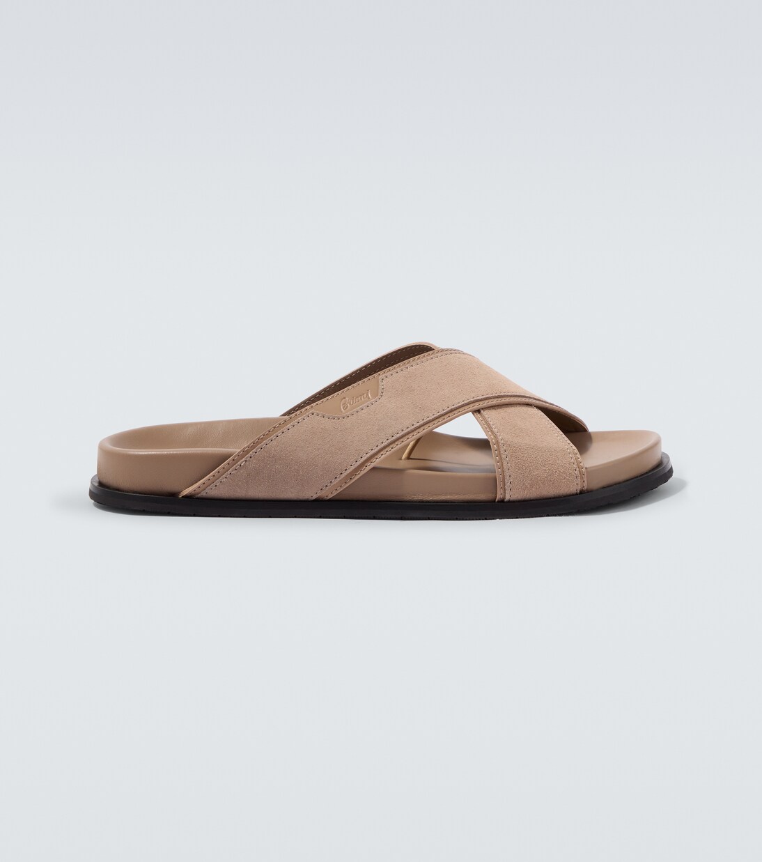 Leather-trimmed suede sandals | Brioni