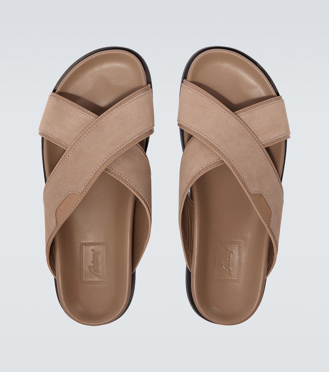 Leather-trimmed suede sandals | Brioni