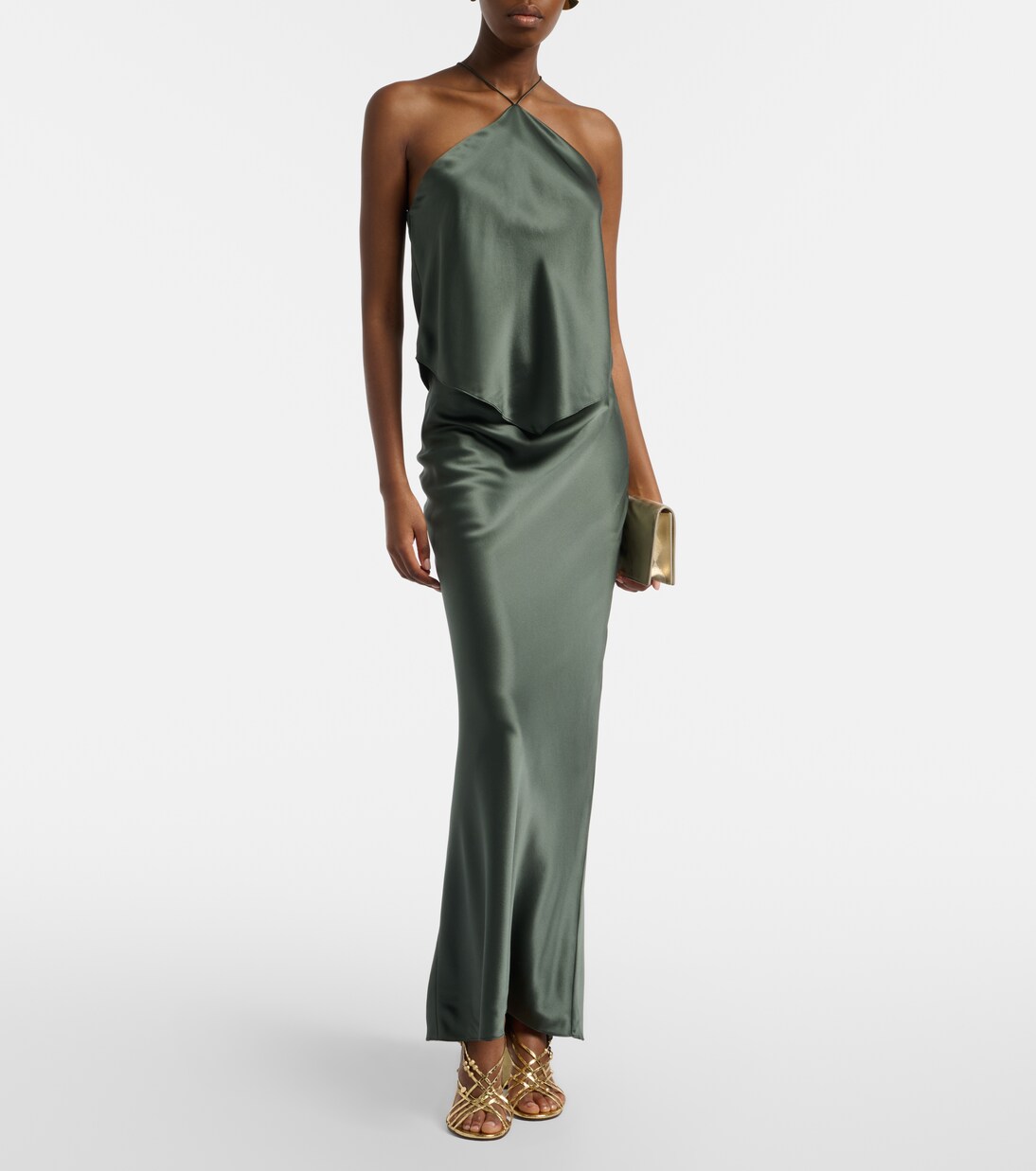 Halterneck silk charmeuse top | The Sei