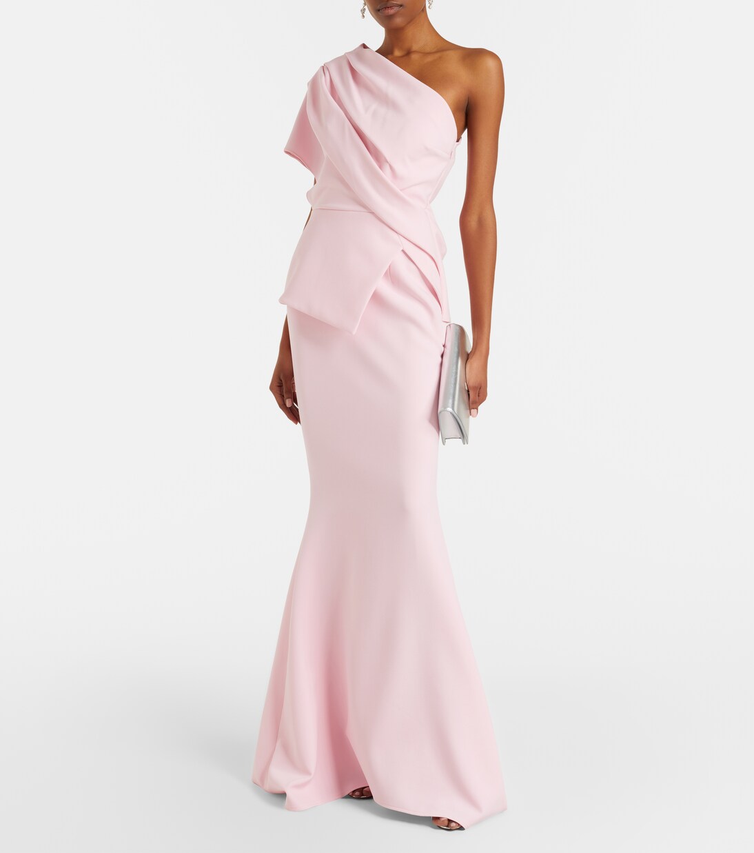 Elyna one-shoulder crêpe gown | Safiyaa