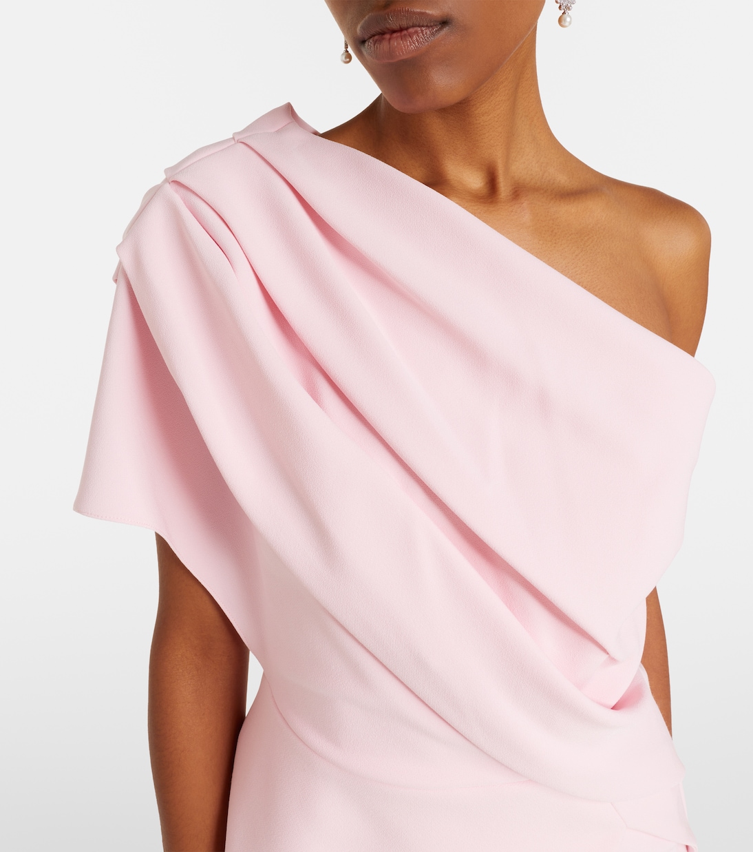 Elyna one-shoulder crêpe gown | Safiyaa