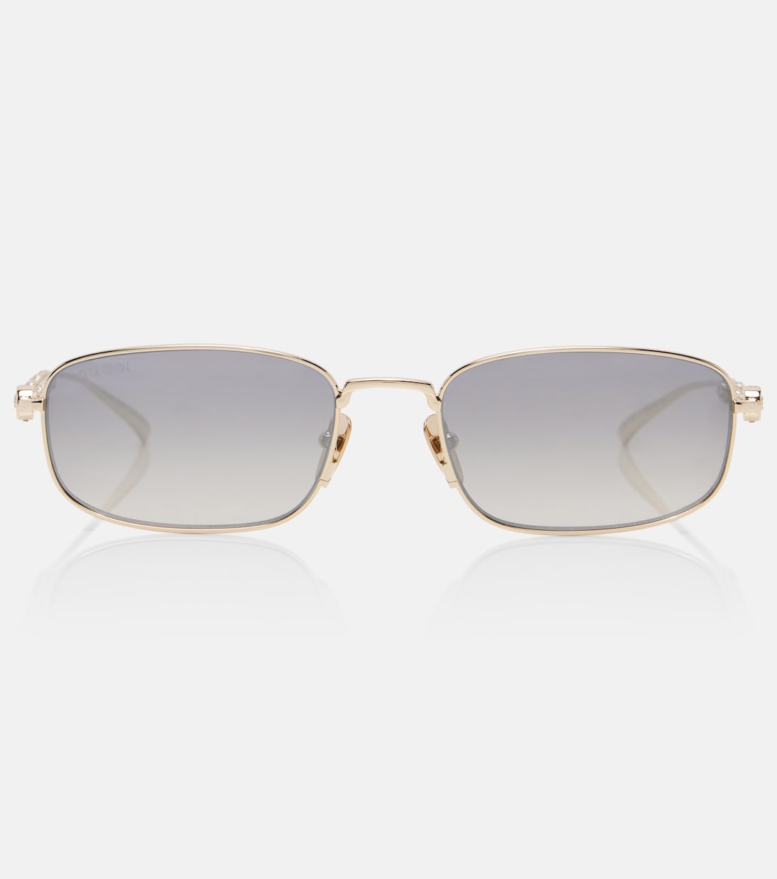 Bamboo crystal-embellished rectangular sunglasses | Gucci