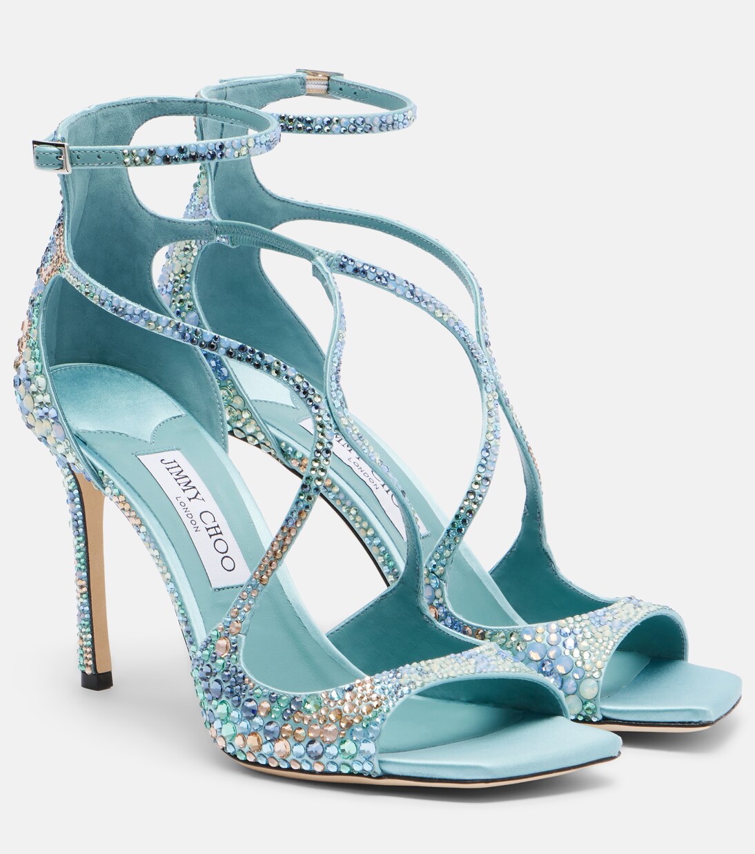 Azia embellished satin sandals | Jimmy Choo