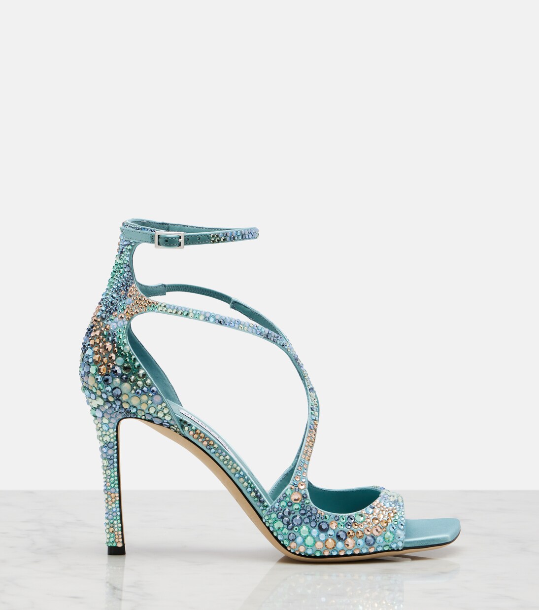 Azia embellished satin sandals | Jimmy Choo