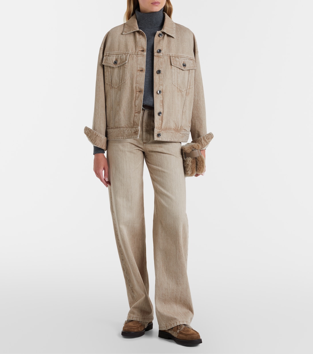 Pullover in cashmere a collo alto | Brunello Cucinelli