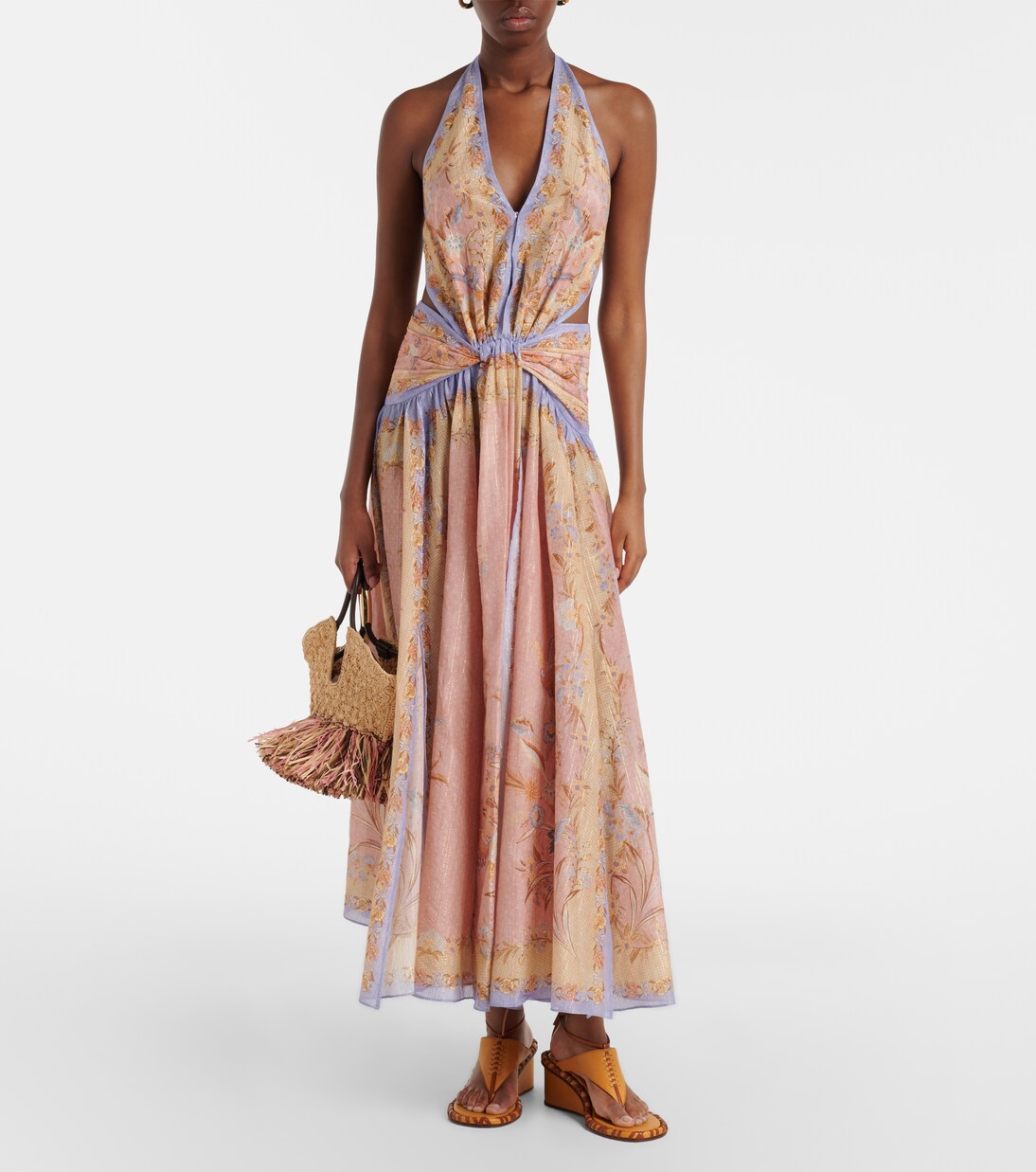 Robe longue Indra en coton et soie mélangés | Zimmermann