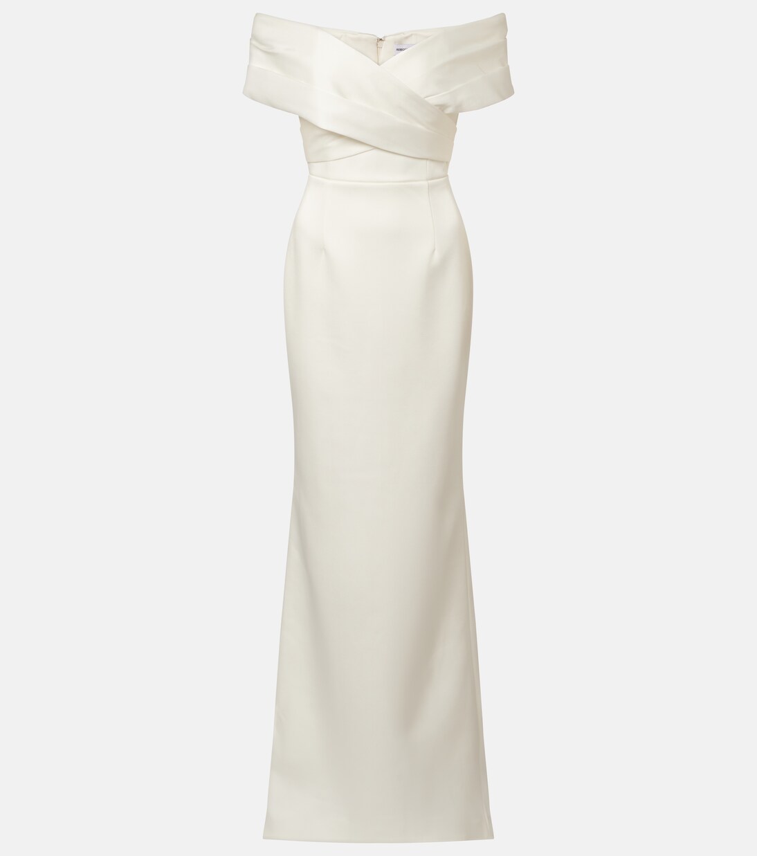Bridal Blaise off-shoulder satin gown | Rebecca Vallance