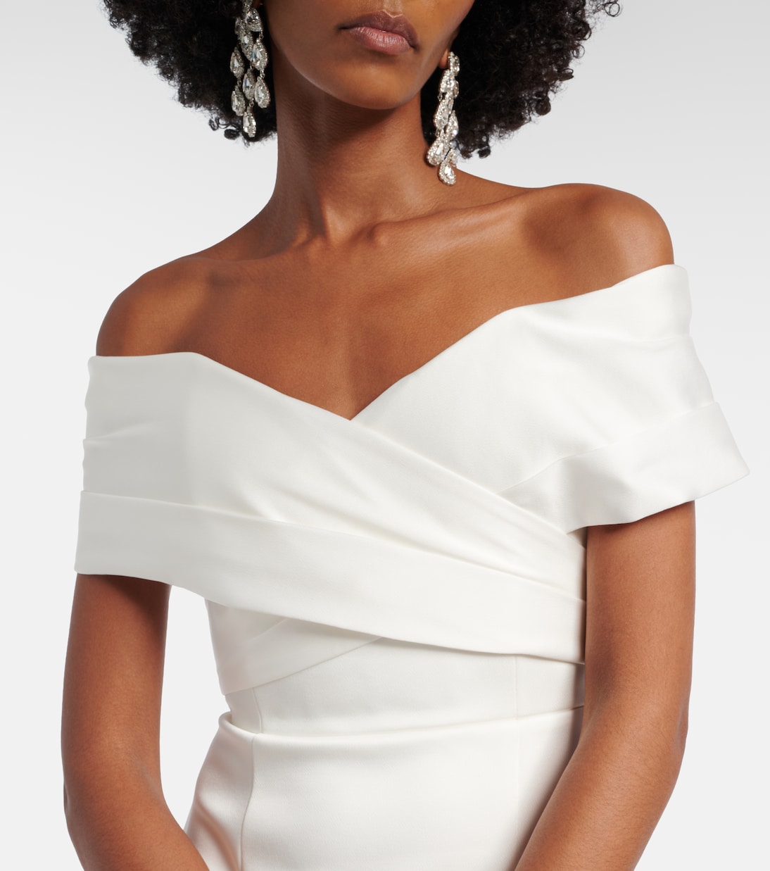 Bridal Blaise off-shoulder satin gown | Rebecca Vallance