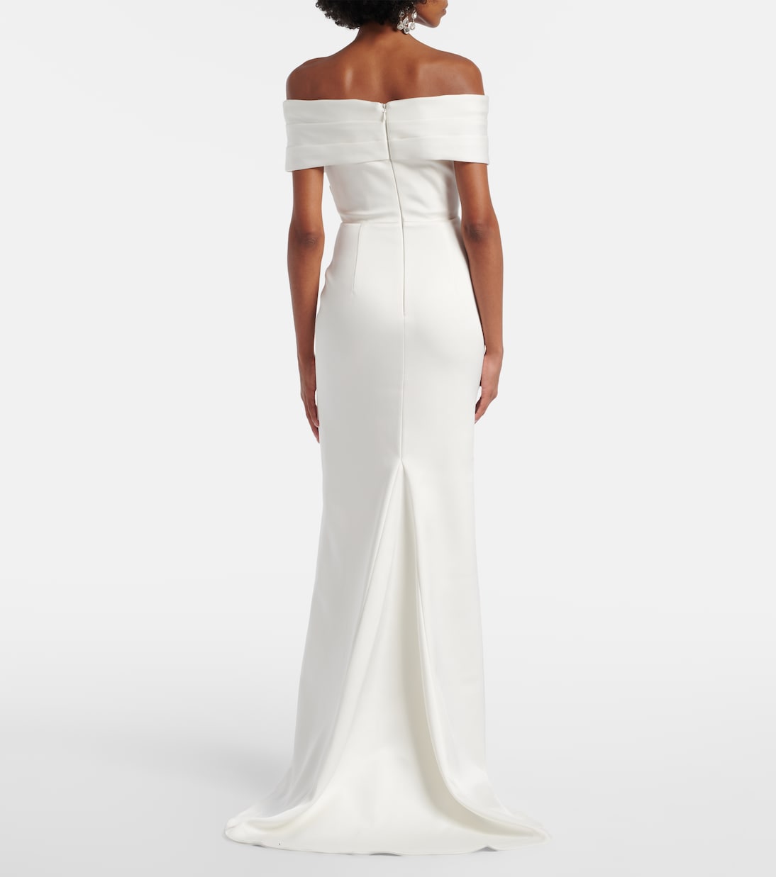 Bridal Blaise off-shoulder satin gown | Rebecca Vallance