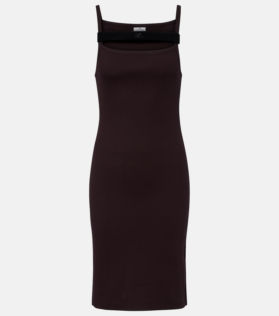 Ribbed-knit cotton jersey midi dress | Courrèges