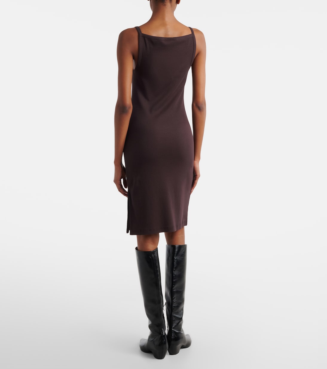 Ribbed-knit cotton jersey midi dress | Courrèges