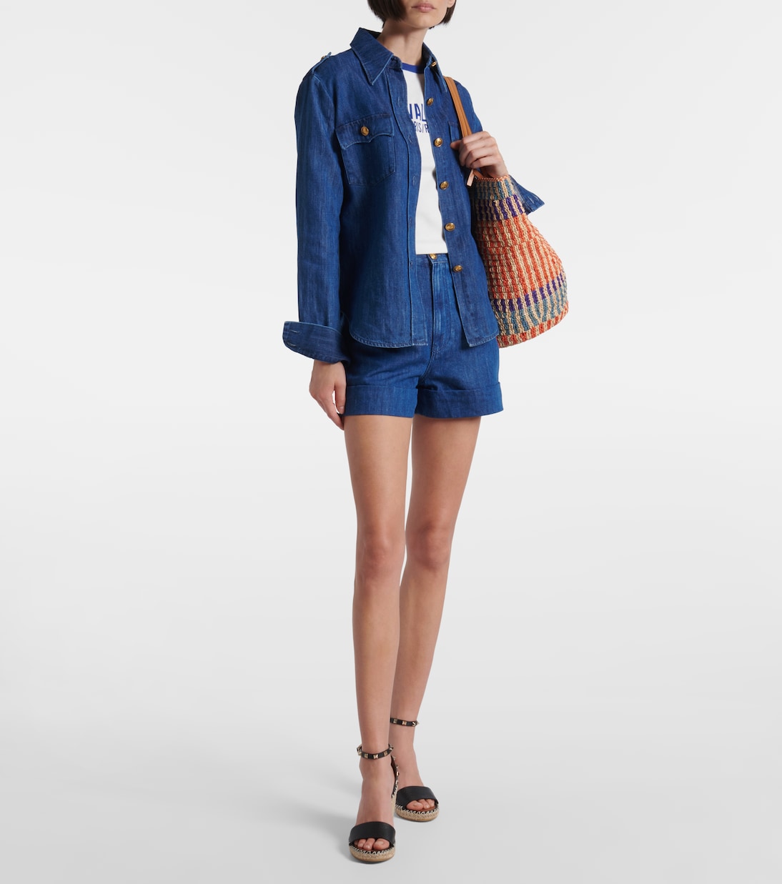 Sandales compensées Rockstud en cuir | Valentino Garavani