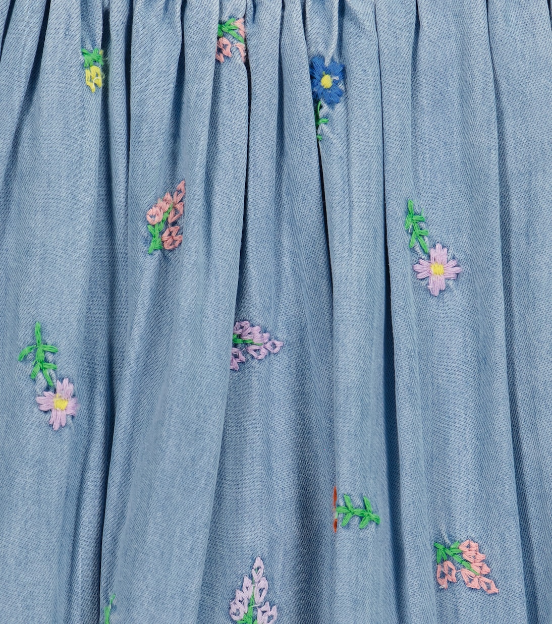 Robe en jean avec broderies à fleurs | Stella McCartney Kids