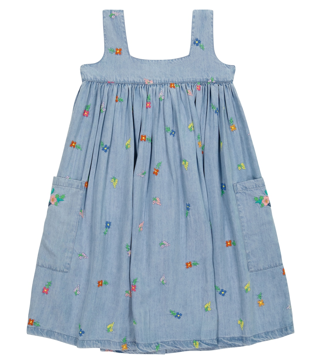 Robe en jean avec broderies à fleurs | Stella McCartney Kids