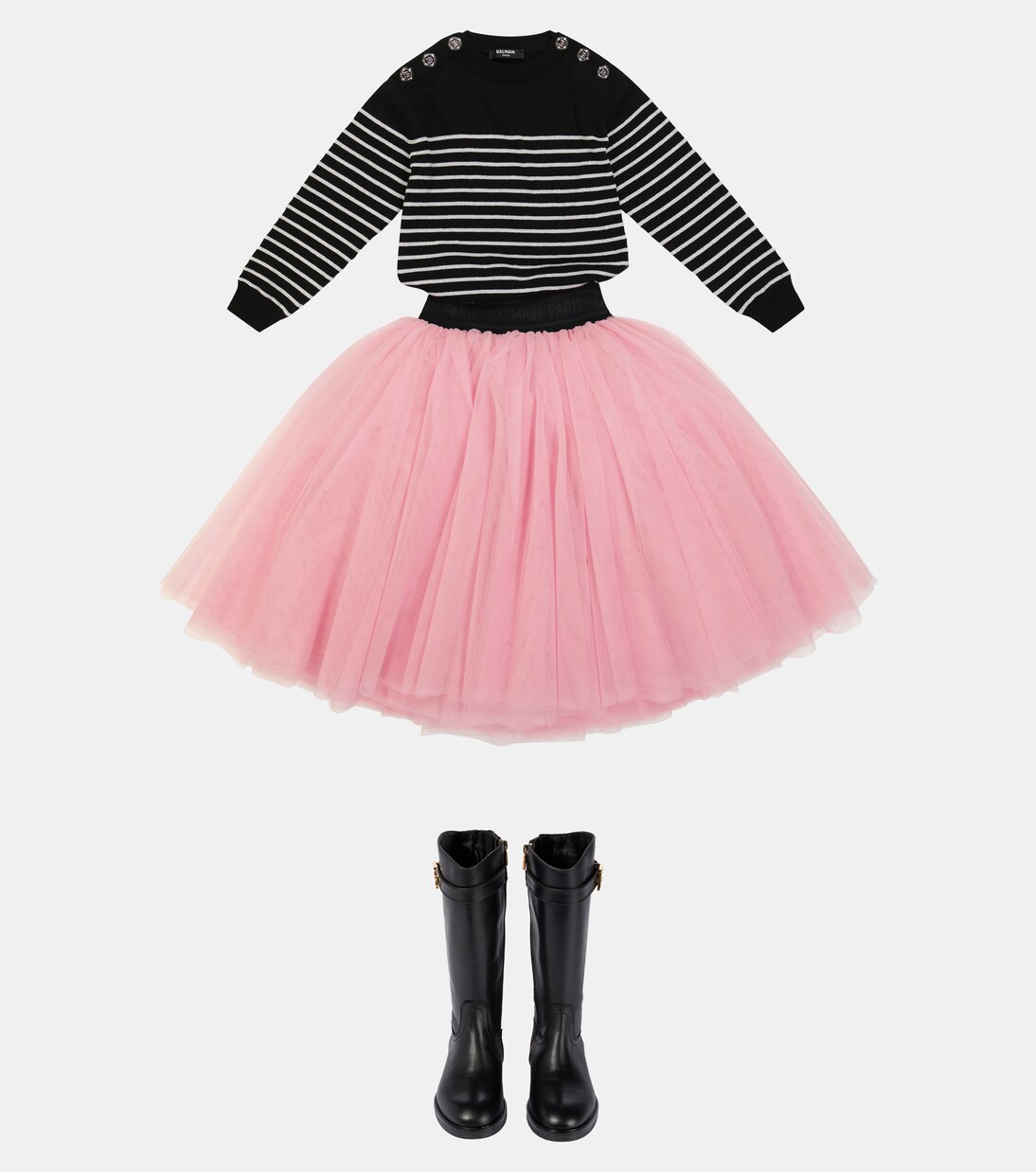 Tulle miniskirt | Balmain Kids