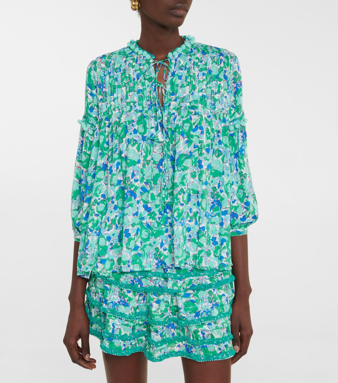 Blouse Clara à fleurs | Poupette St Barth