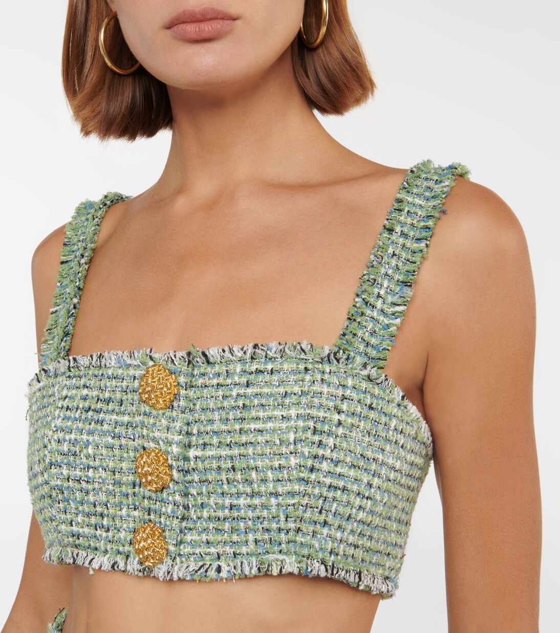 Embellished bouclé bralette | Self-Portrait