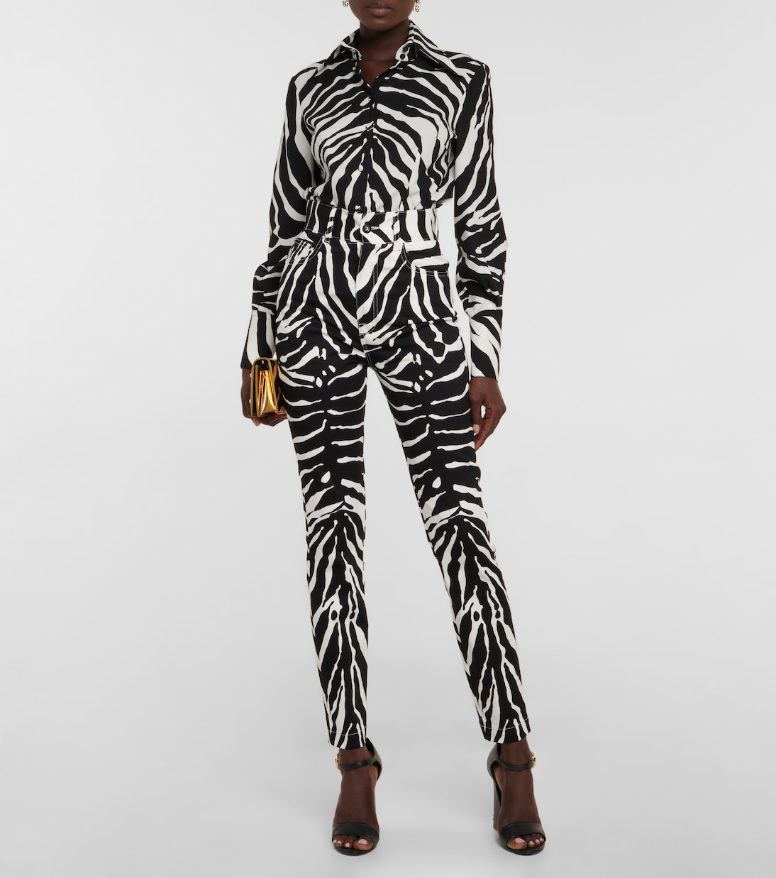 Zebra-print high-rise drill pants | Dolce&Gabbana