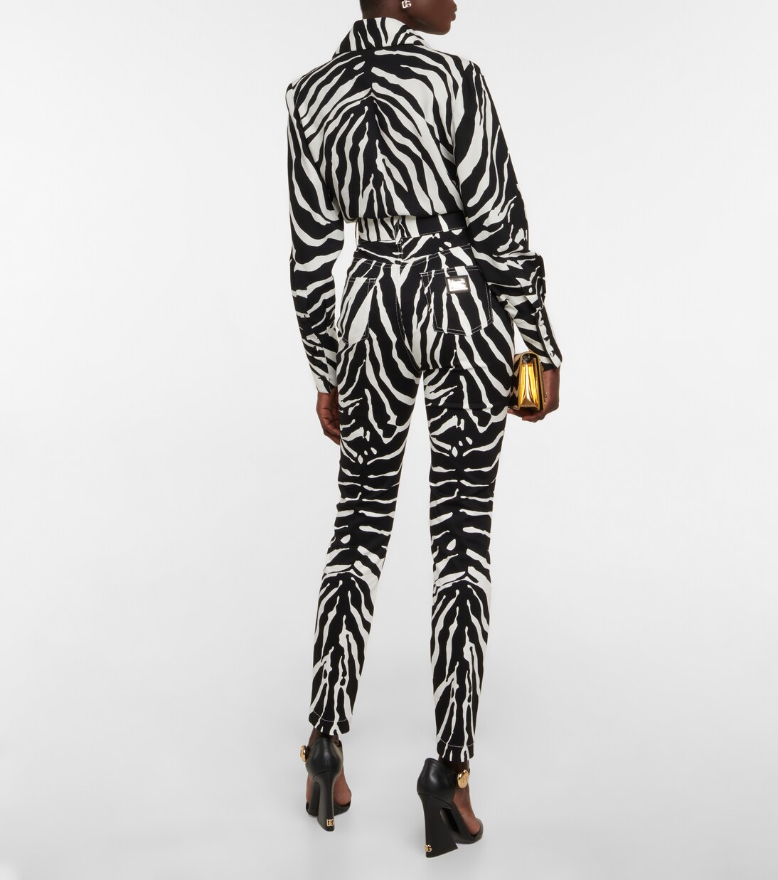 Zebra-print high-rise drill pants | Dolce&Gabbana