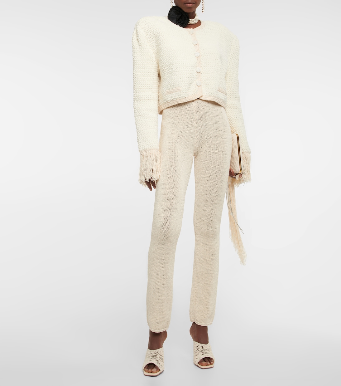 High-Rise Hose aus Häkelstrick | Magda Butrym