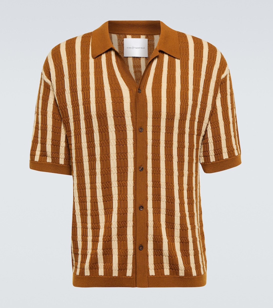 Striped virgin wool bowling shirt | King & Tuckfield