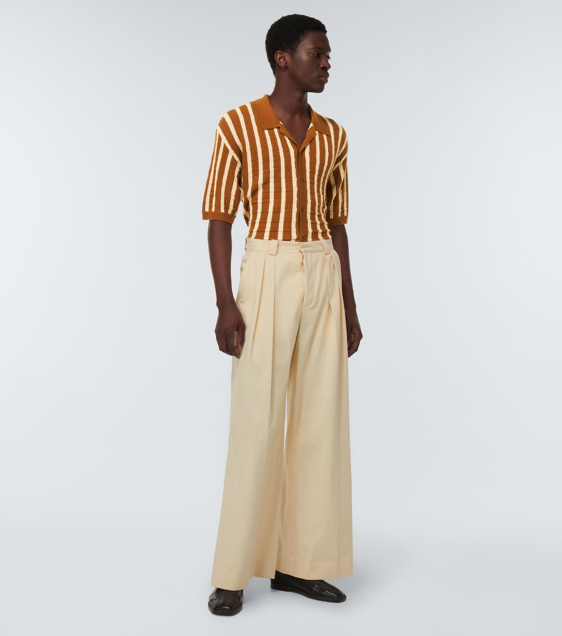 Striped virgin wool bowling shirt | King & Tuckfield