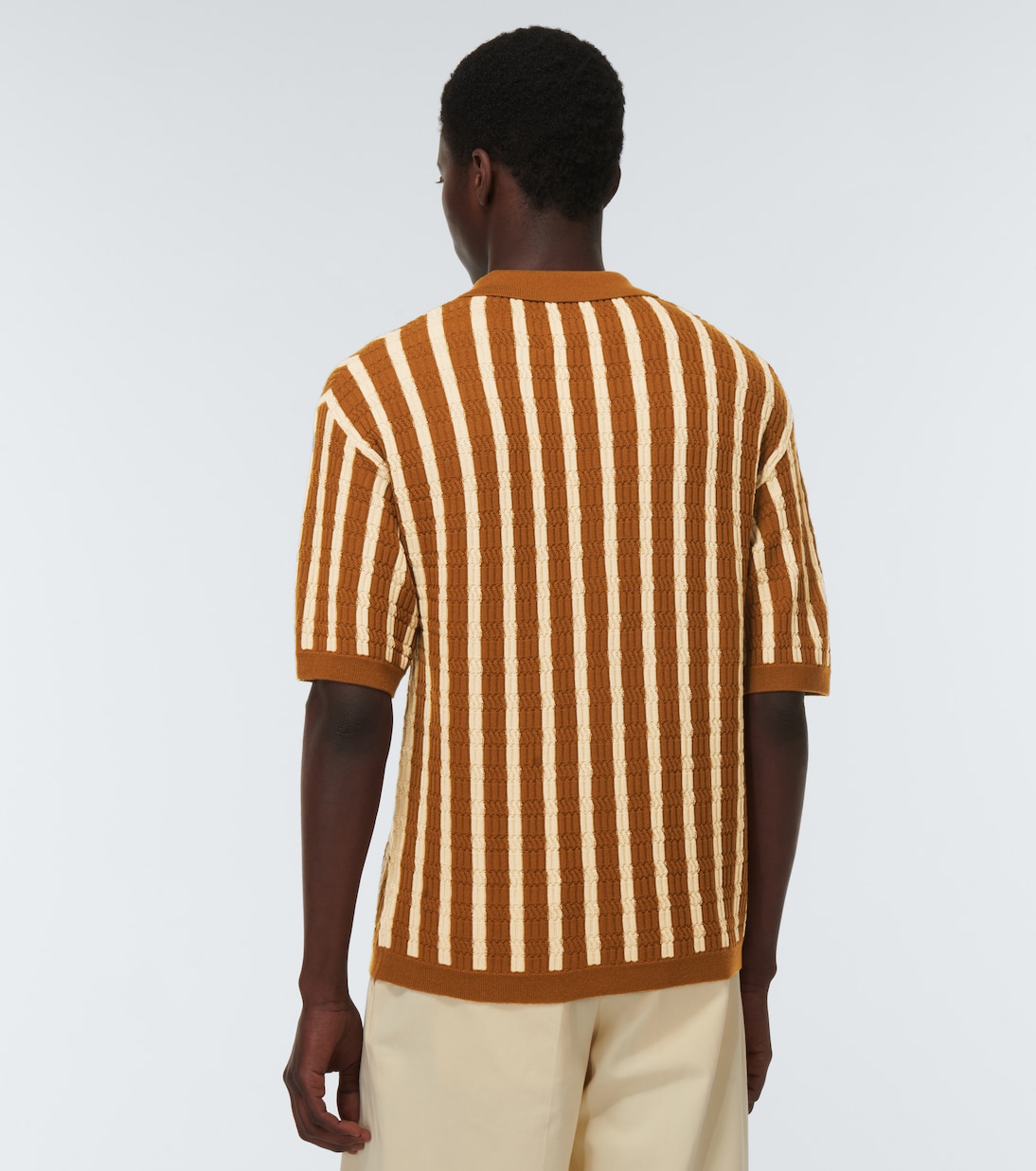 Striped virgin wool bowling shirt | King & Tuckfield