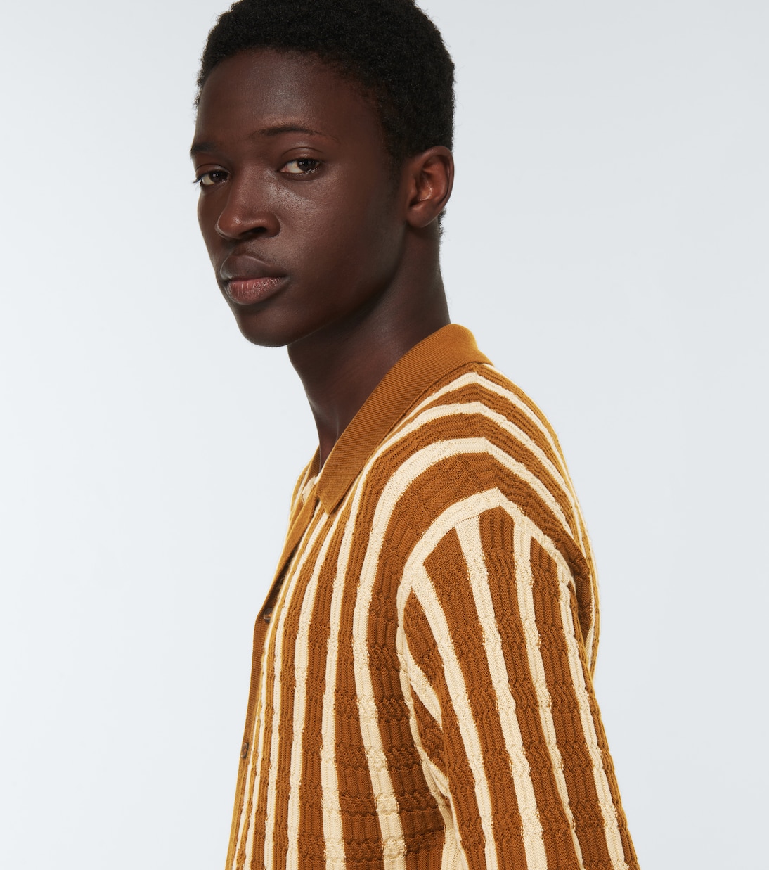 Striped virgin wool bowling shirt | King & Tuckfield