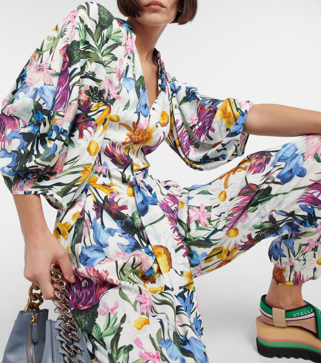 Mono floral con cuello en pico | Stella McCartney